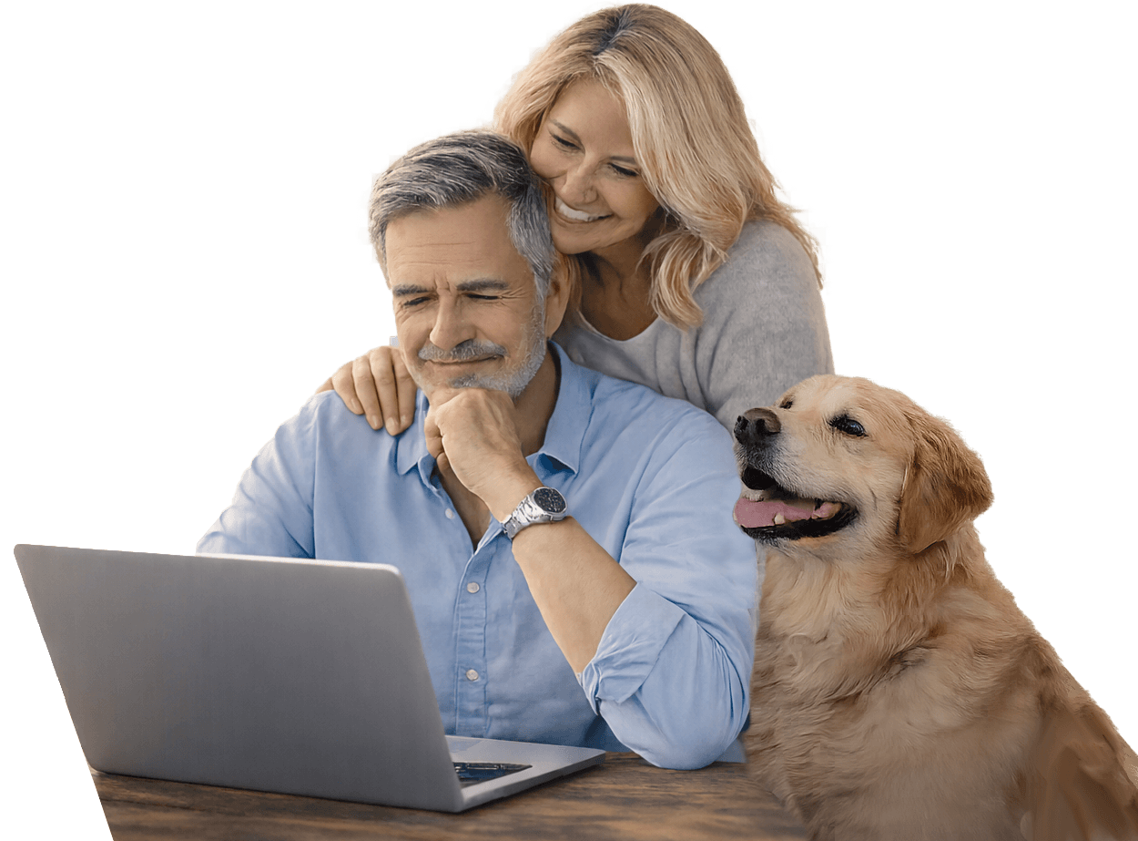 Prostate Cancer Patient, Wife and Dog