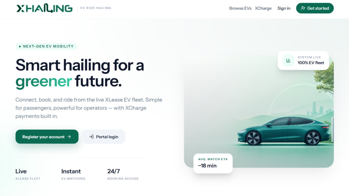 XHailing system dashboard