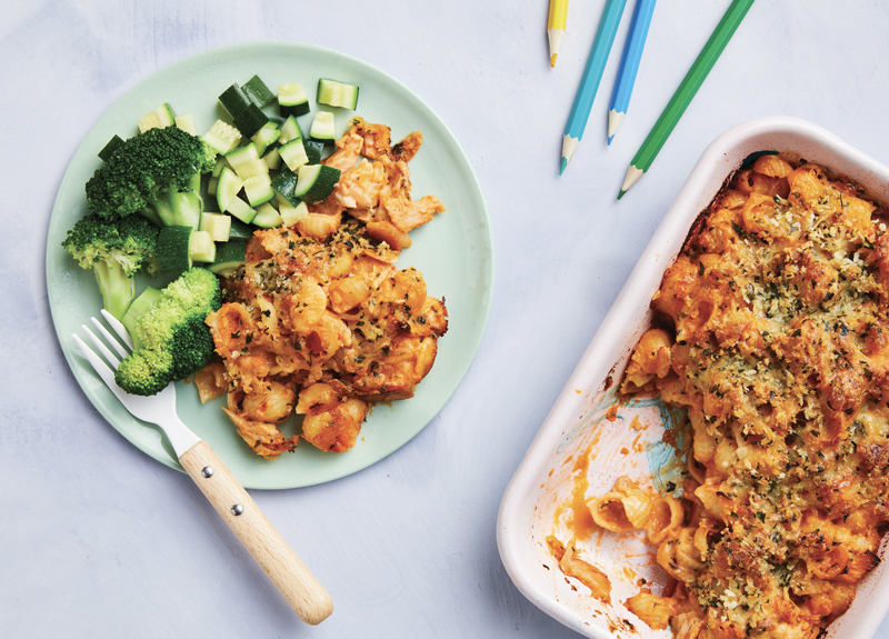 Tuna Tomato Spinach Pasta Bake