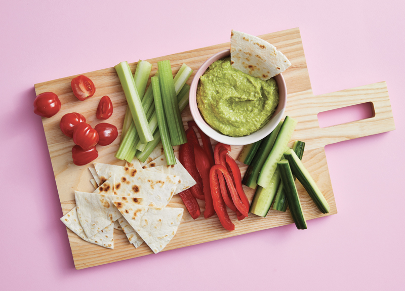 Avocado Cream Cheese Dip with Flatbread