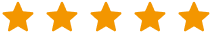 Five orange stars in a horizontal row representing a 5-star rating.