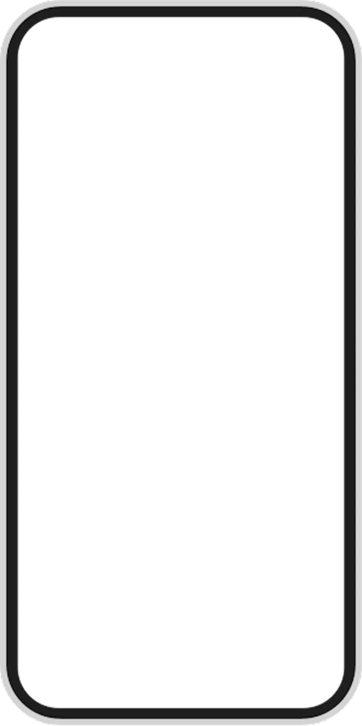Outline of a smartphone with a black screen and rounded corners.
