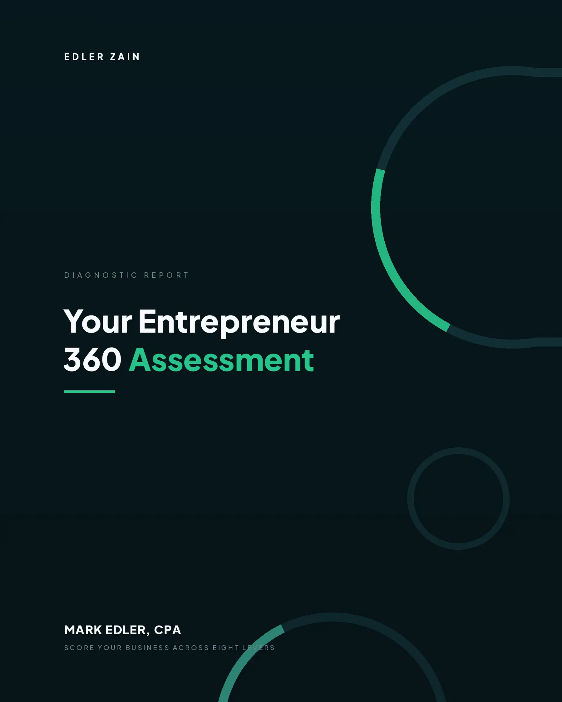 Your Entrepreneur 360 Assessment report cover