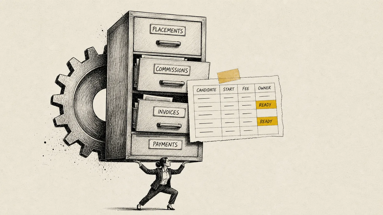 Back office operations for contingency recruiting firms