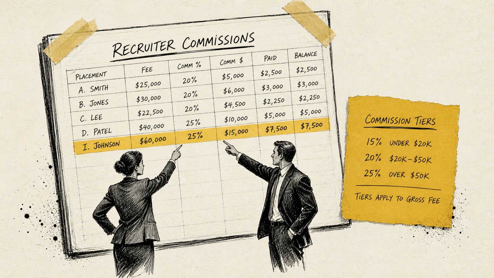 Recruiter commissions