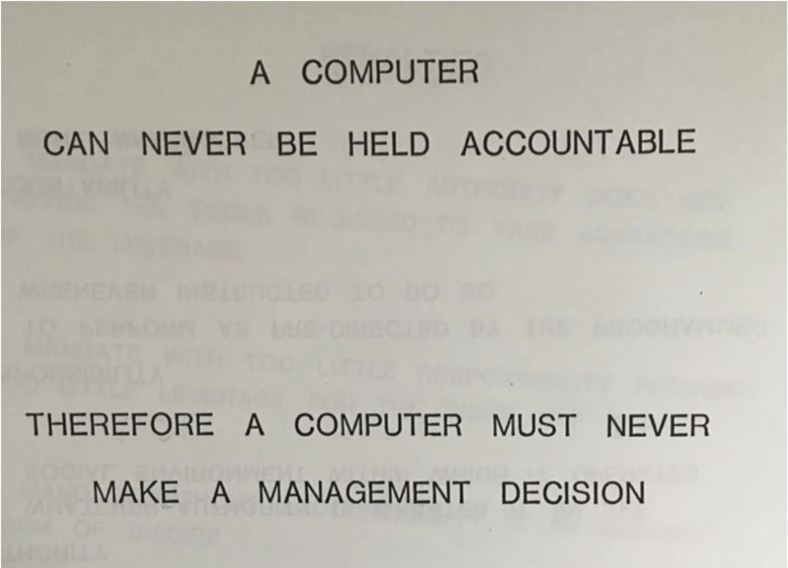 IBM Computer Training Manual (1979) -- AI Accountability