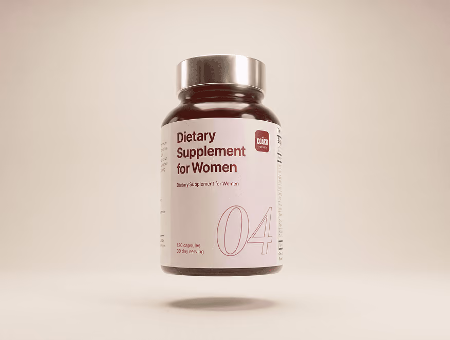 The Coach Formula 04 supplement bottle: capsules supporting female desire and arousal