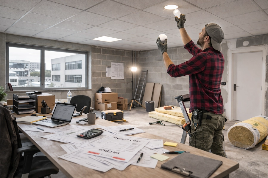 Installation de luminaires LED pour réduire la consommation énergétique d’un bâtiment avec le dispositif CEE