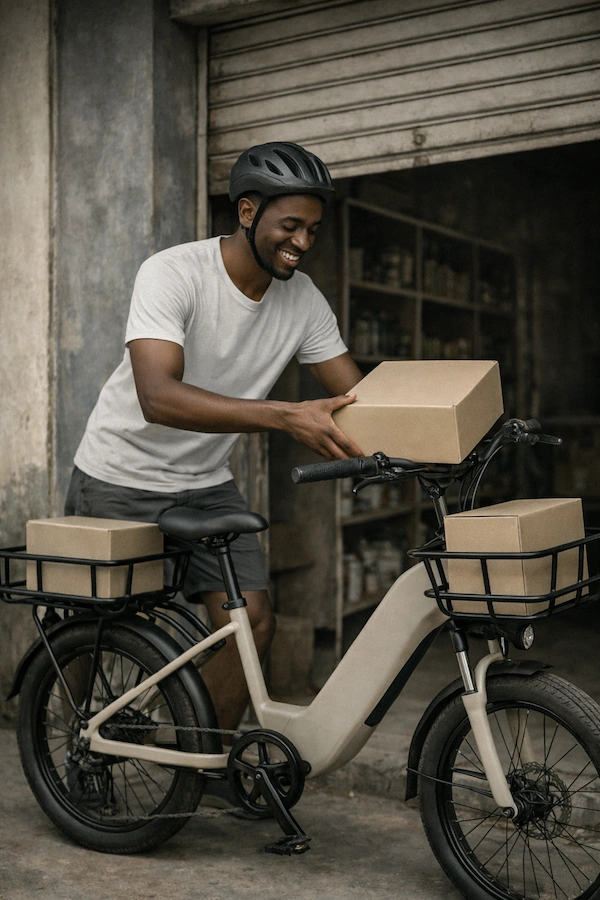 Livraison écologique avec vélo cargo électrique pour réduire les coûts de transport en entreprise