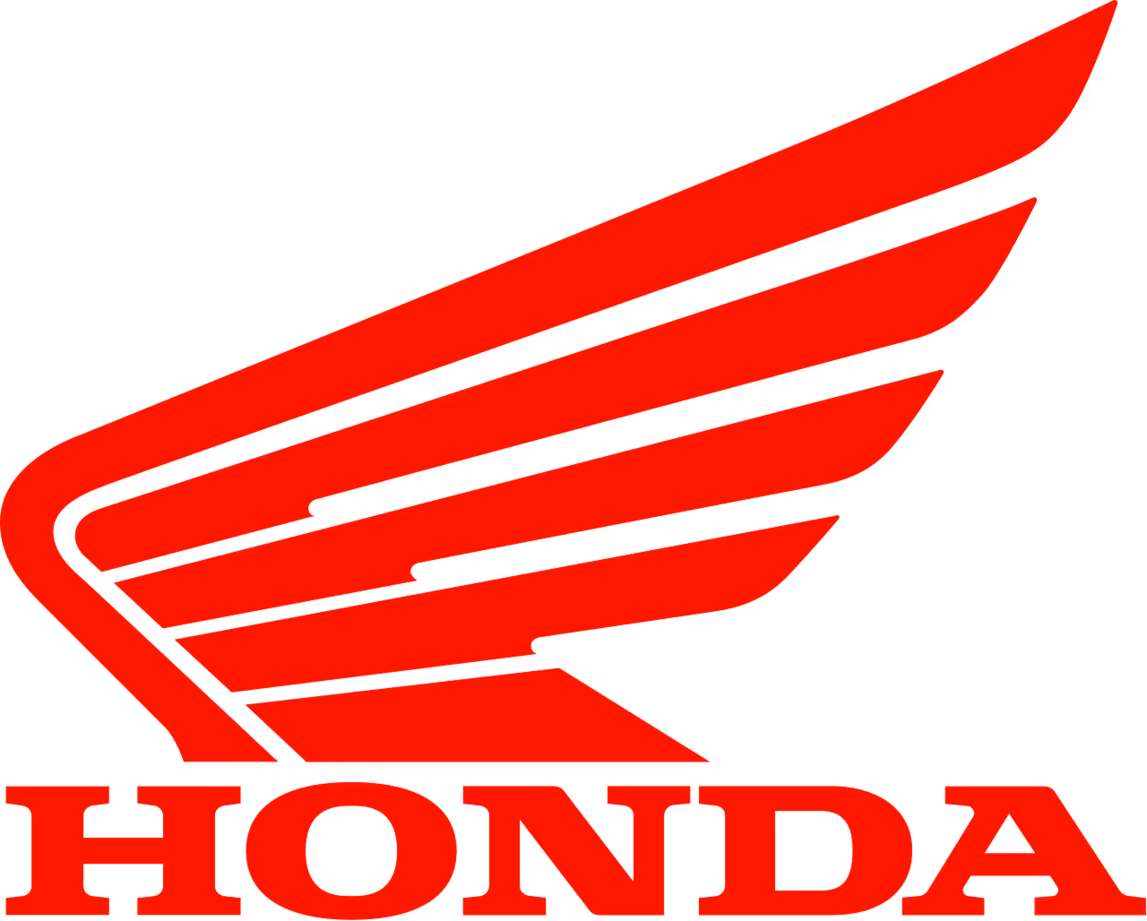 Red Honda logo featuring stylized wing icon above the word 'HONDA' in bold capital letters.