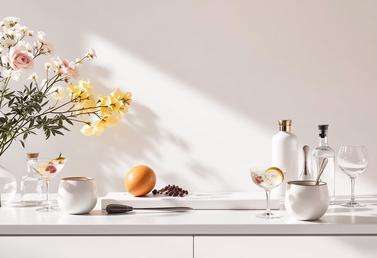 cocktail preparation station at the event