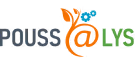 Logo de POUESS@LYS avec un papillon orange au-dessus du A.