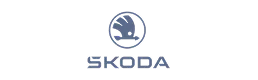 Škoda company logo with winged arrow emblem above the brand name.