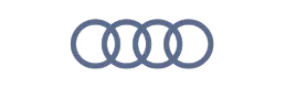 Audi logo featuring four interlinked silver rings.
