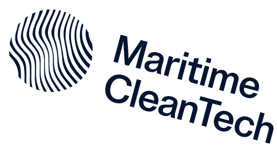 Maritime CleanTech logo with circular wave pattern to the left of the text.