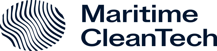 Maritime CleanTech logo with stylized wave pattern to the left of the text.