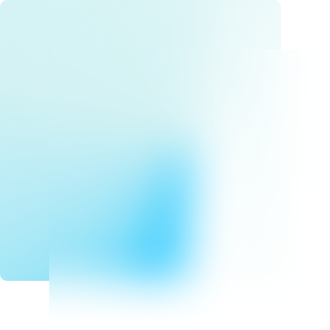 Two overlapping rounded squares with blue and white gradient backgrounds.