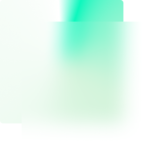 Two overlapping rounded squares with gradient colors from green to white on a white background.