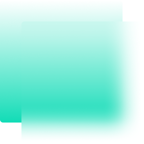 Abstract design of two overlapping translucent green and white square shapes with rounded corners.