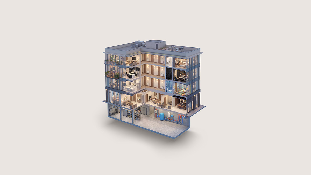 Six-page CTRL‑T brochure series for IMI Climate Control, tailored for apartments, hotels and hospitals, explaining smart hot water circulation balancing and the benefits of the IMI TA‑CTRL‑T valve.