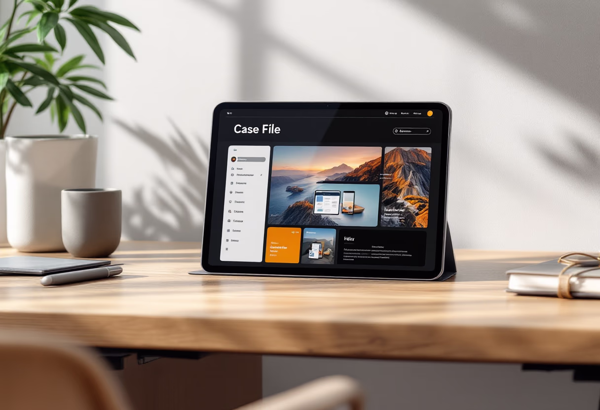 [digital project] image of case file on a tablet (for a legal tech)