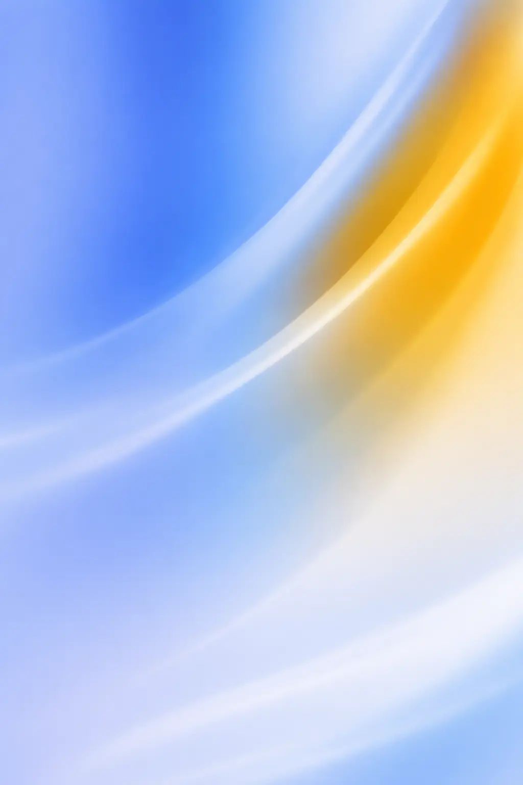 Abstract background with smooth, flowing curves in blue, white, and yellow gradients.