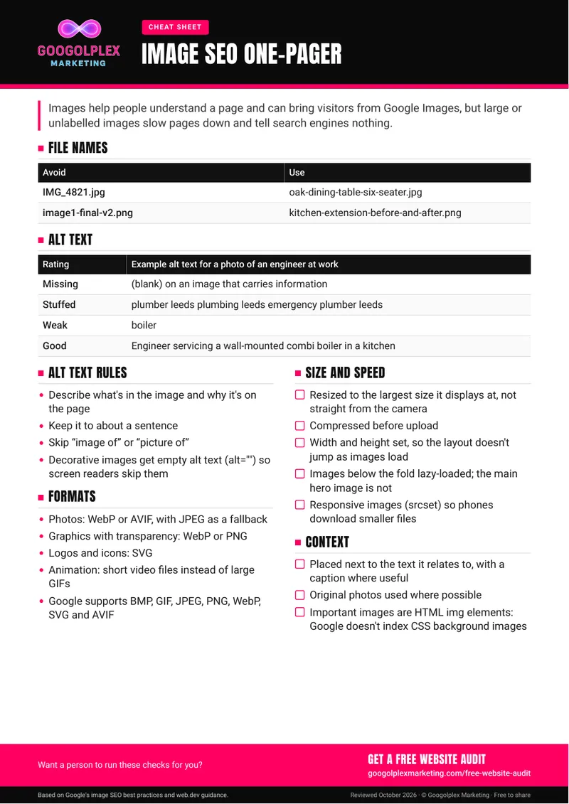 Image SEO One-Pager