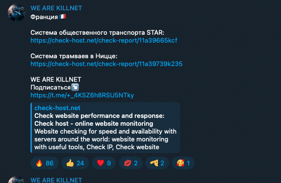 Killnet revandication