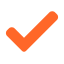 Orange check mark icon.