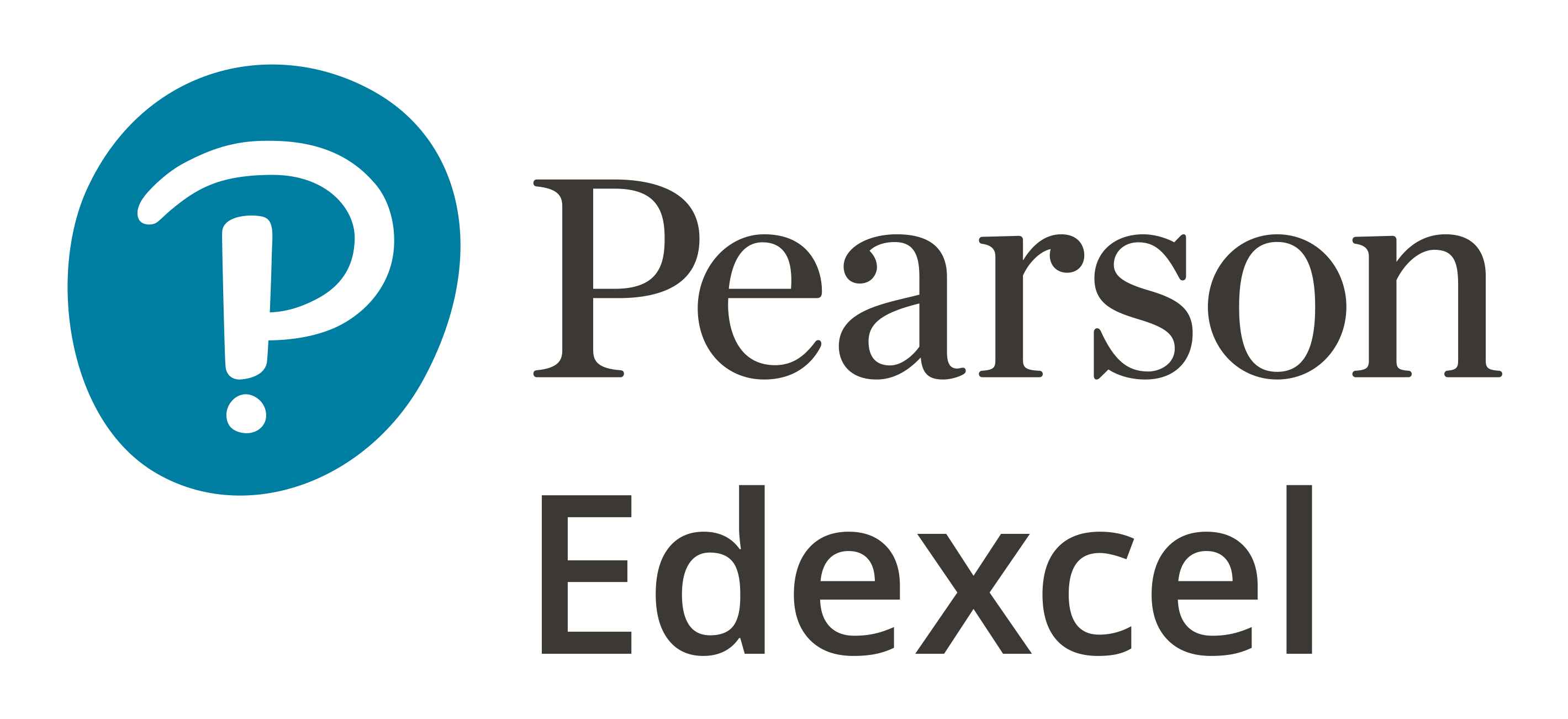Pearson Edexcel logo with stylized white P in a blue circle on the left.