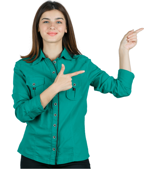 lady pointing fingure