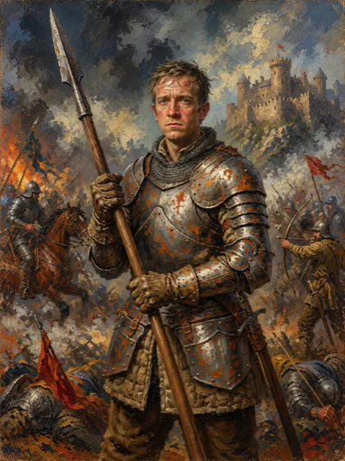 Sam as a knight in armor