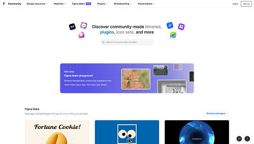 Figma community webpage