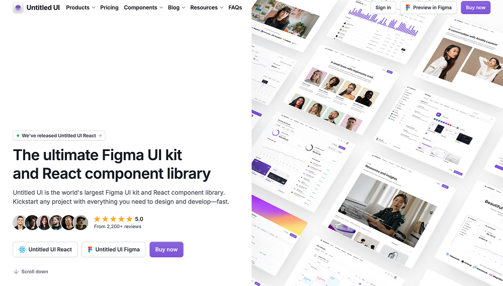 Untitled UI homepage