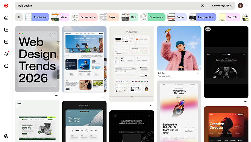 Pinterest search results for web design
