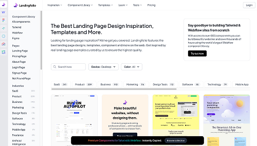 Landingfolio homepage