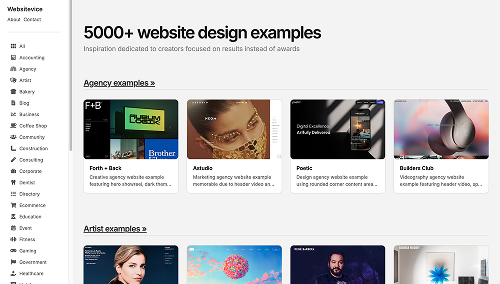 Websitevice homepage