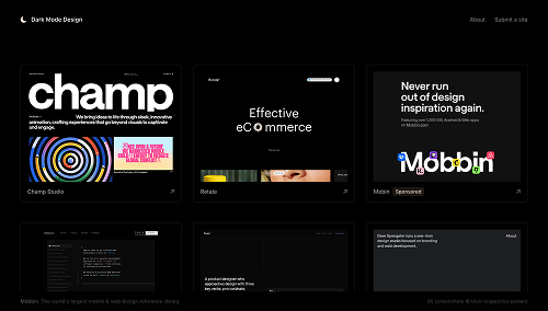 Dark Mode Design homepage
