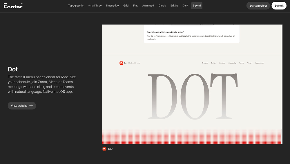 Footer.design homepage