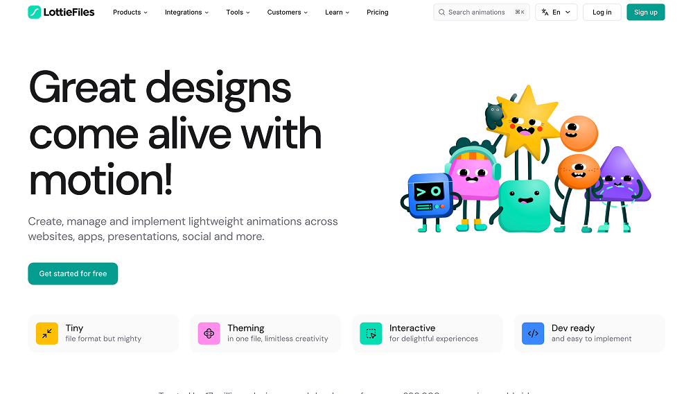 LottieFiles homepage