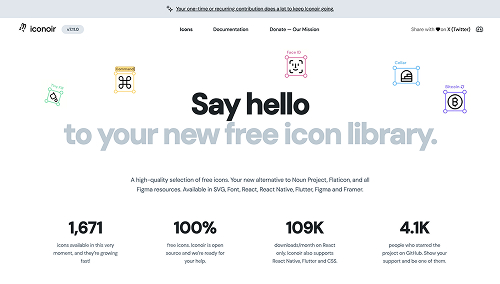 Iconoir homepage