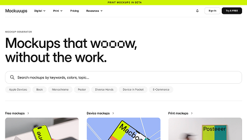 Mockuuups homepage
