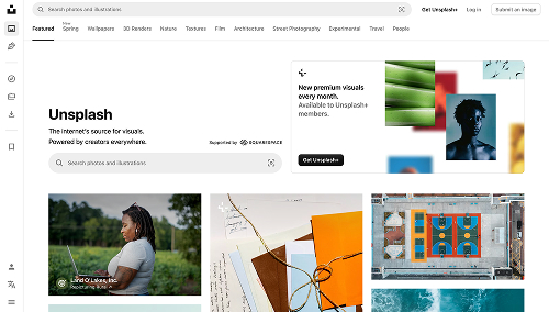 Unsplash homepage