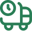 Icon of a delivery truck with a clock symbol indicating timed or scheduled shipping.