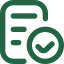Icon of a checklist with a circular checkmark indicating completion.