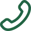 Green phone handset icon tilted to the right.