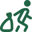 Icon of a person pulling a wheeled suitcase.