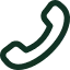 Green phone handset icon tilted to the right.