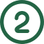 Green circular icon with the number 2 inside.