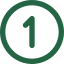Dark green circular arrow icon pointing upward in a clockwise direction.